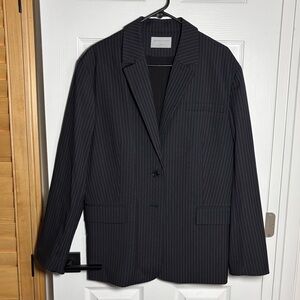 Modern Citizen Navy Pinstriped Oversized Chaia Blazer